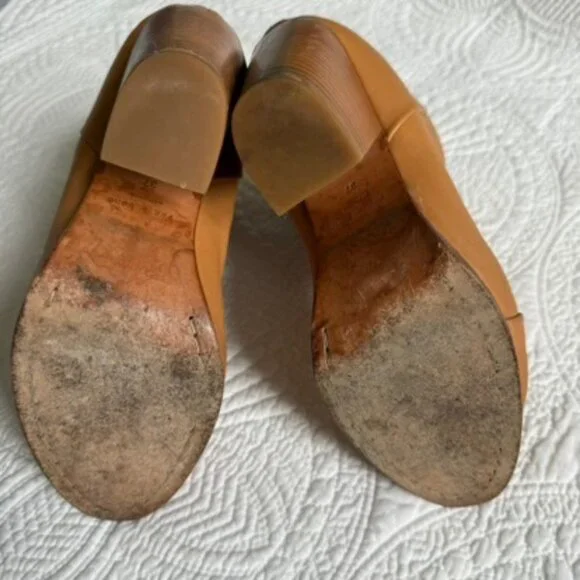 Rag & Bone Newbury Tan Leather Booties 3.5” Heel Classic Ankle Boots - Picture 4 of 8